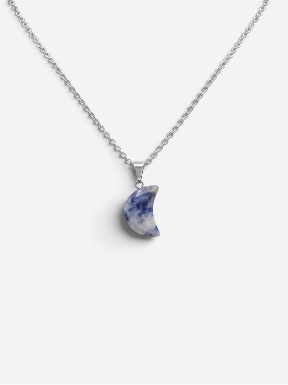 BLUE DOT JASPER MOON NECKLACE